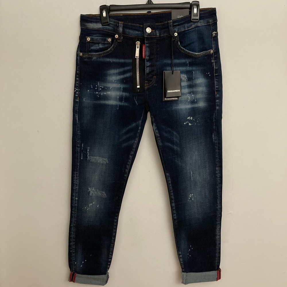 Dsquared2 jeans stretchy skinny dark blue mens